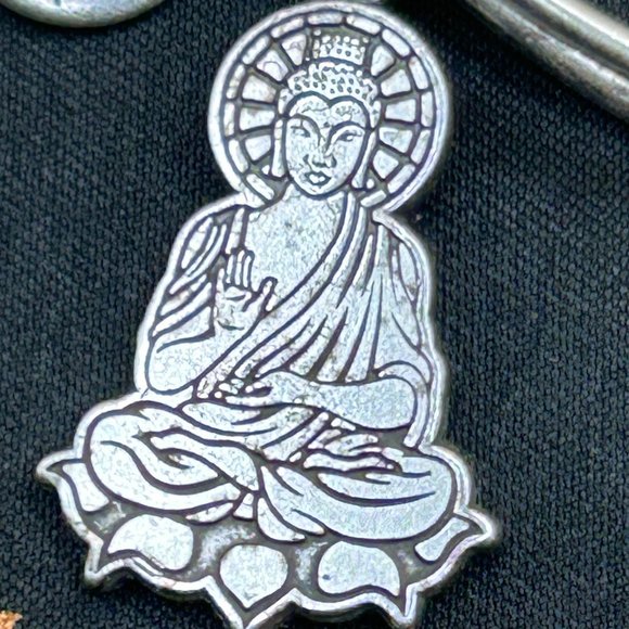 Alex and Ani Silver Bangle Charm Bracelet Buddha 2017 Designer Signed Jewelry - Picture 5 of 5